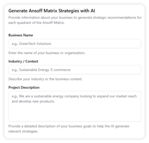Free AI-Enhanced Ansoff Matrix Strategy Builder for Effective Business ...