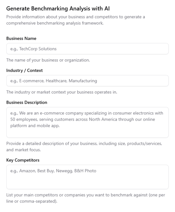 Generate Benchmarking Analysis with AI
