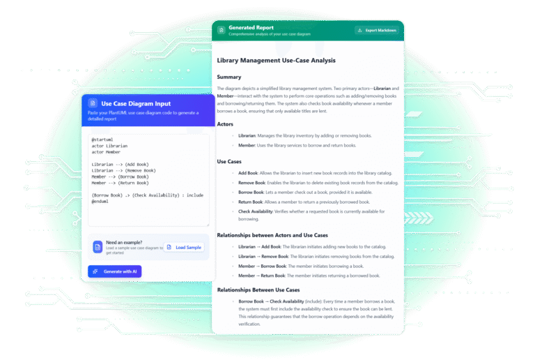 Use Case Diagram Report Generator