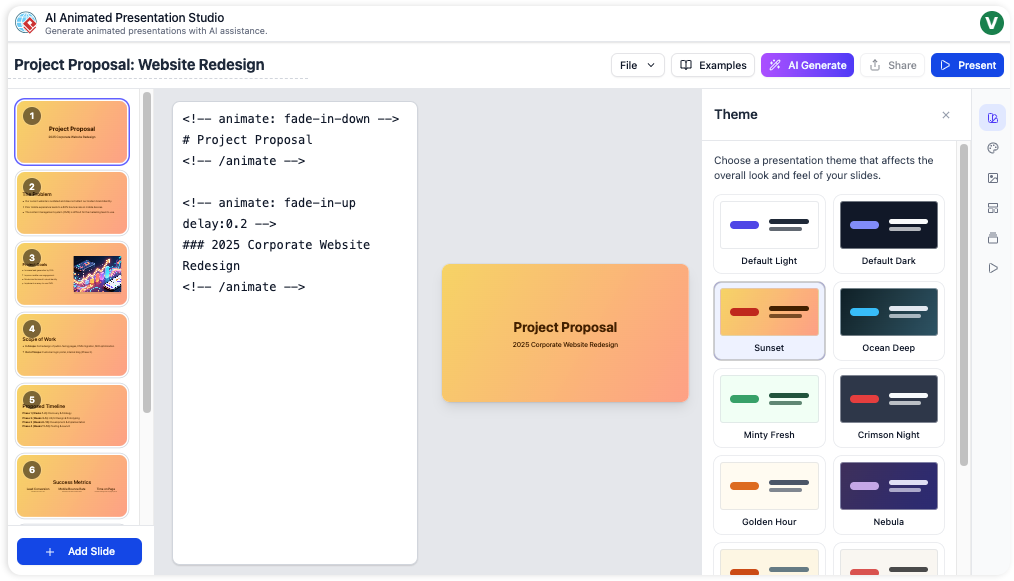 AI Animated Presentation Studio