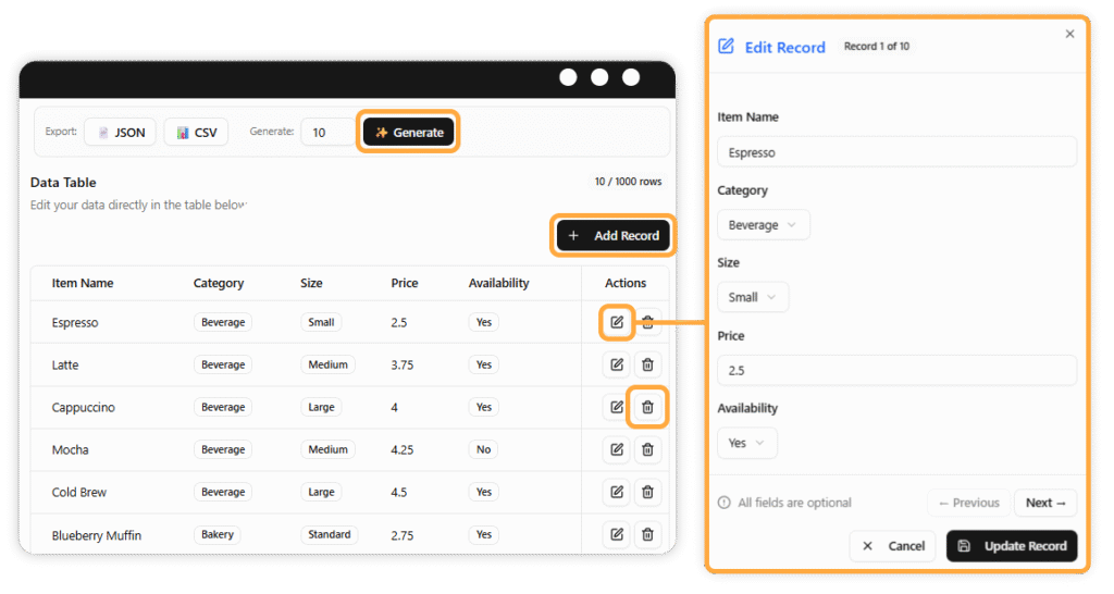 Start from JSON | AI JSON CRUD Table Maker Tutorial - Visual Paradigm AI