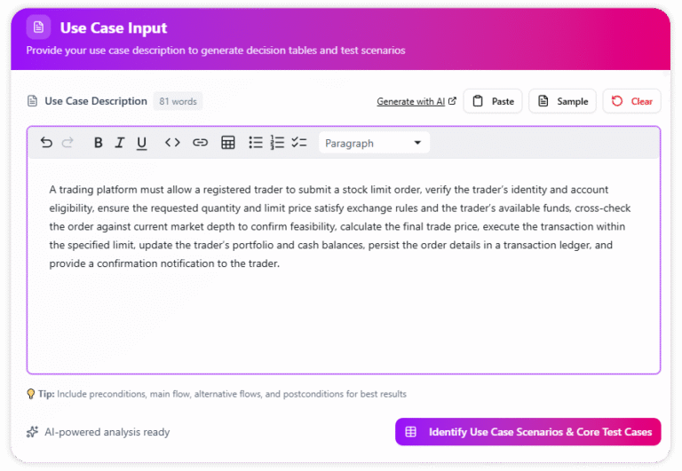 Use Case Scenario Example: Place a Stock Limit Order - Visual Paradigm AI