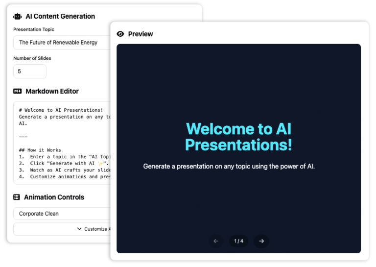 AI Markdown Presentation Maker | Text to Slides Instantly
