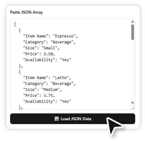 Start from JSON | AI JSON CRUD Table Maker Tutorial - Visual Paradigm AI