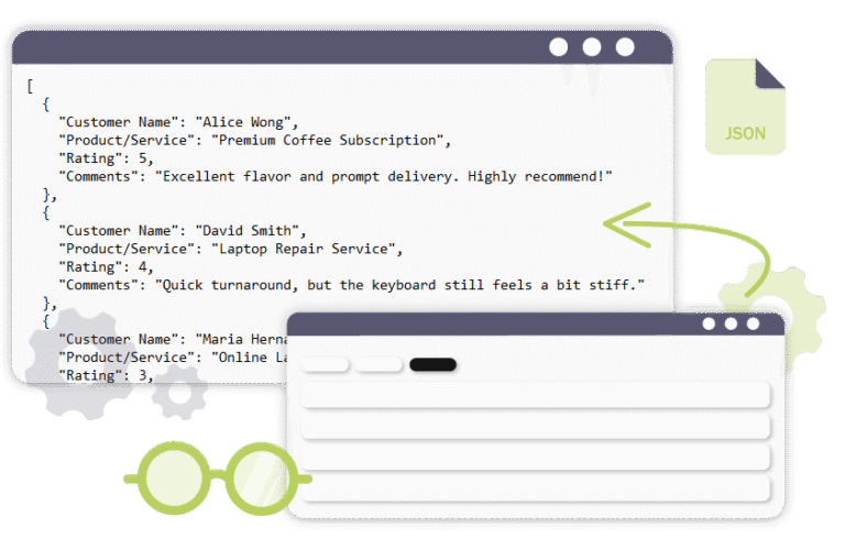 Customer Feedback Table from Schema | AI JSON CRUD Table Maker - Visual ...
