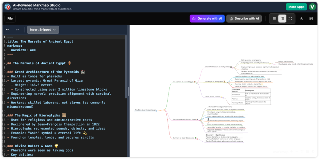 AI-Powered Markmap Studio