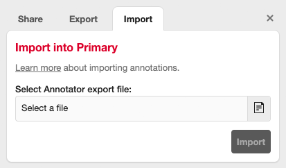 Annotator Import Options