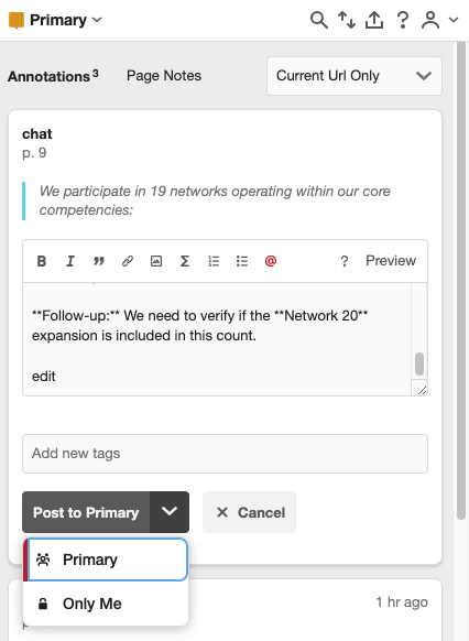 Annotator Posting Access Options