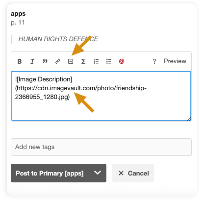 Visual Paradigm Annotator - Adding image description and pasting in the image link