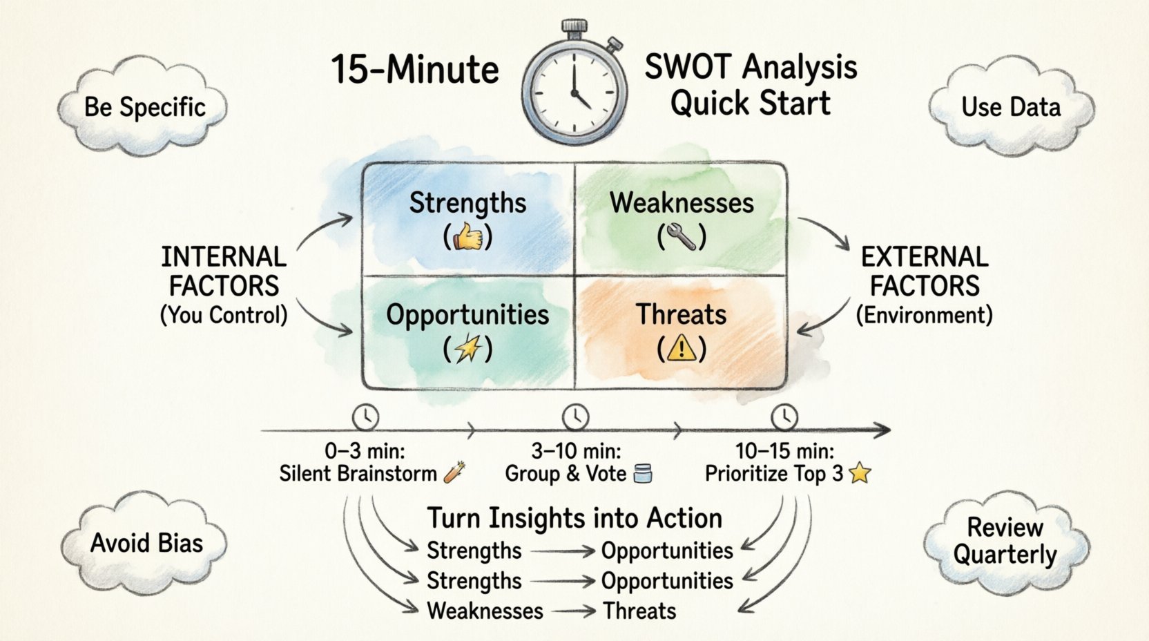 The 15-Minute Quick Start Guide to Running Your First SWOT Analysis Without Confusion