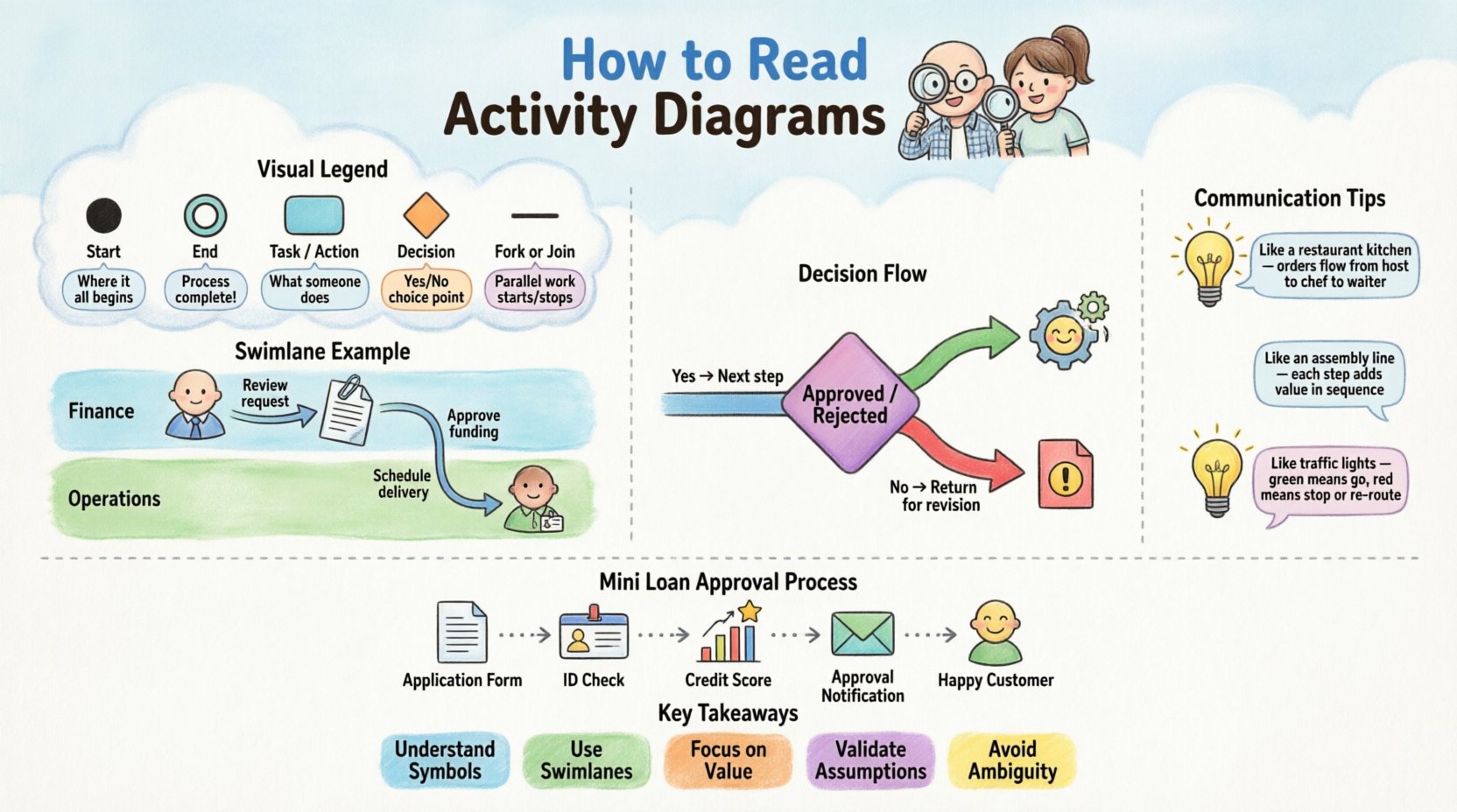 Activity Diagram Interpretation: How to Read and Explain Models to Non-Technical Stakeholders