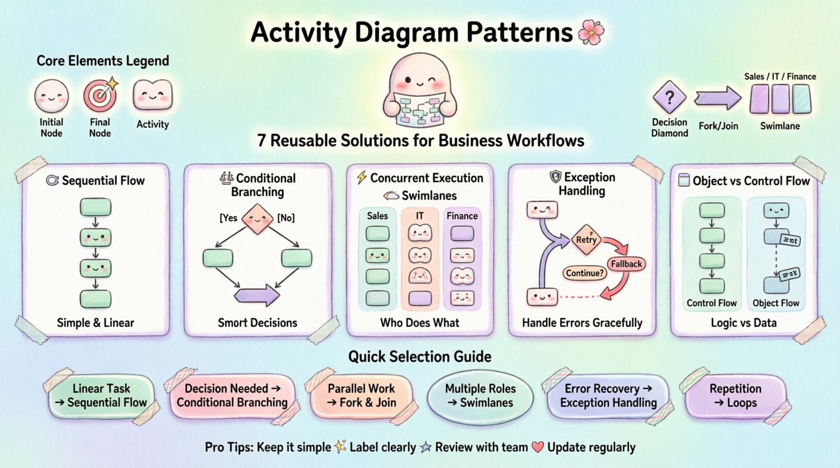 Activity Diagram Patterns: Reusable Solutions for Recurring Business Problems