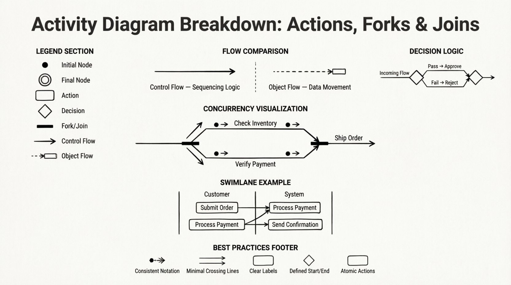 Activity Diagram Breakdown: Understanding Actions, Forks, and Joins Clearly