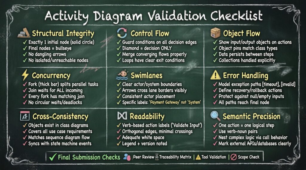 Essential Checklist: Validating Activity Diagrams Before Submission