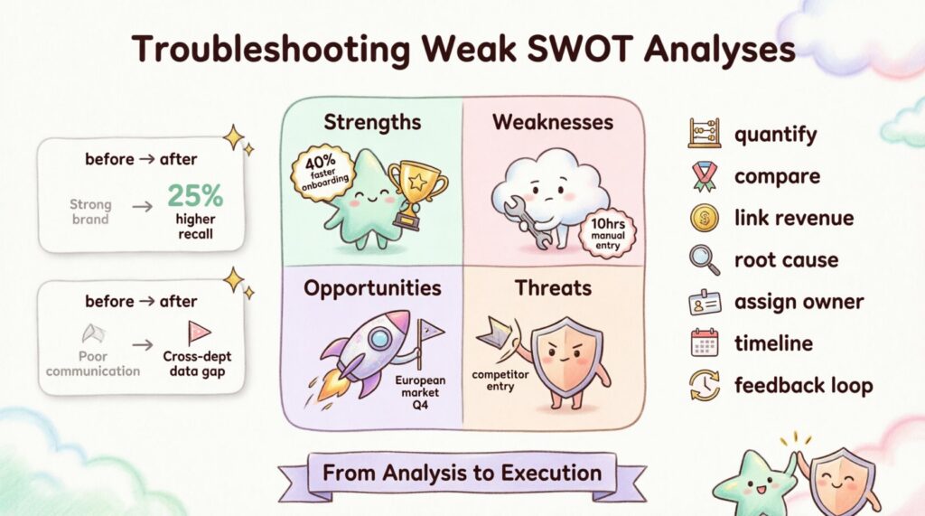 Troubleshooting Weak SWOT Analyses: Concrete Goals 📊