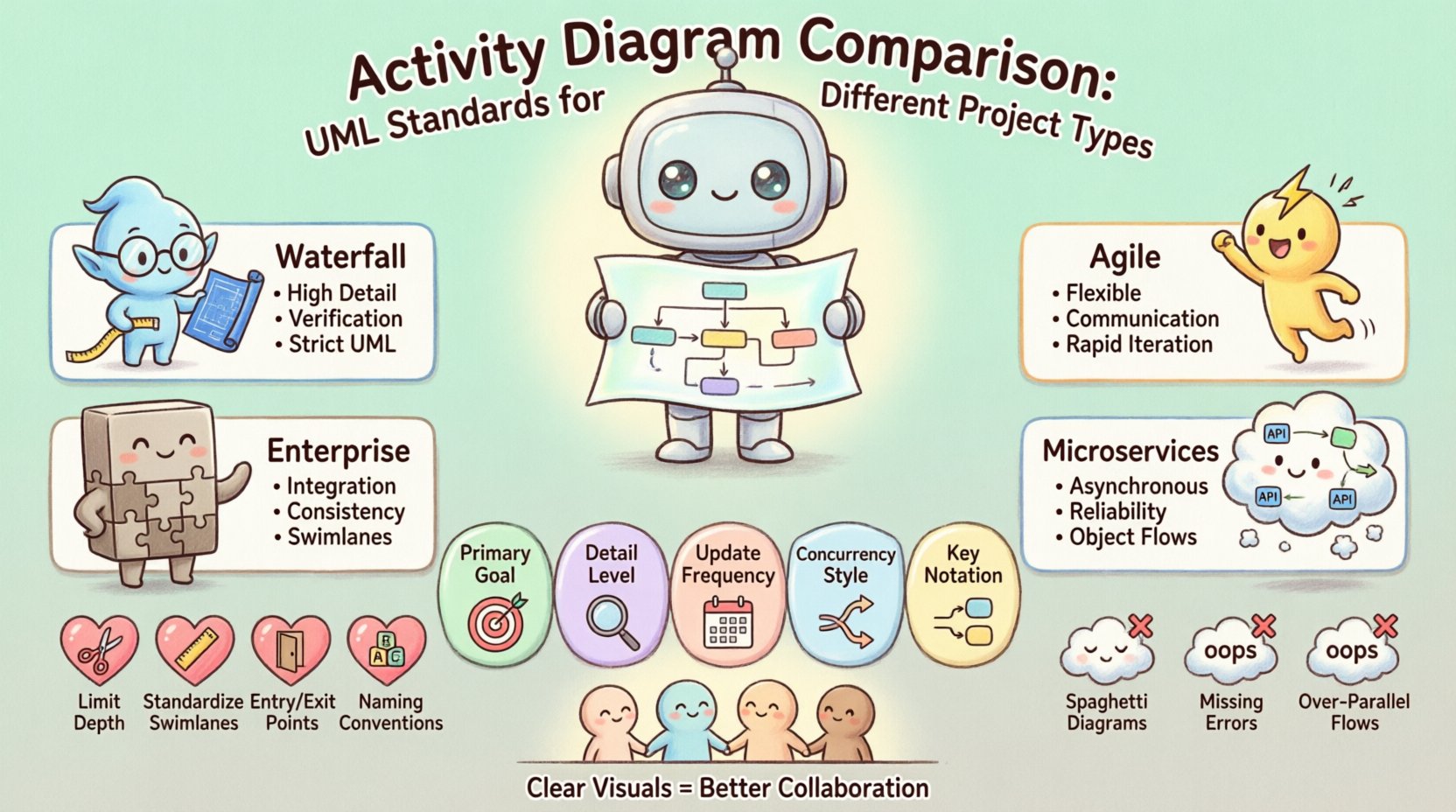 Activity Diagram Comparison: Evaluating UML Standards for Different Project Types