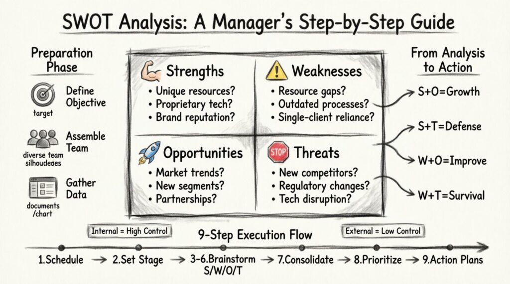 How to Conduct a SWOT Analysis: Step-by-Step Guide 📊
